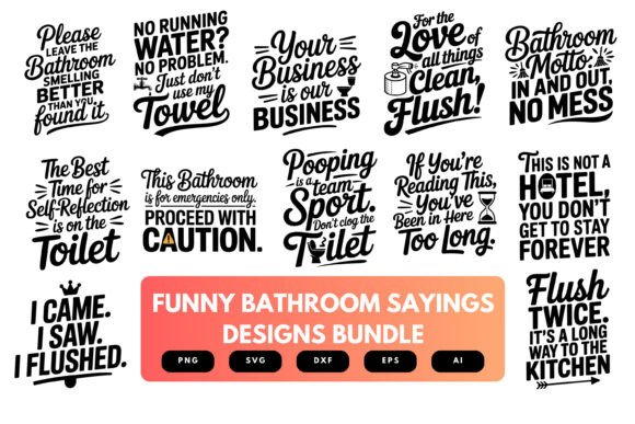 Review: Funny Bathroom Sayings SVG Bundle